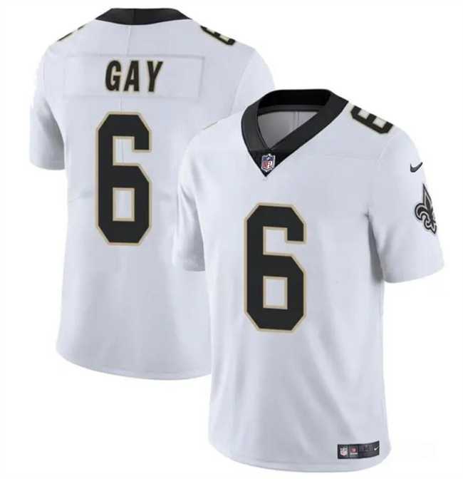 Men & Women & Youth New Orleans Saints #6 Willie Gay White Vapor Limited Football Stitched Jersey